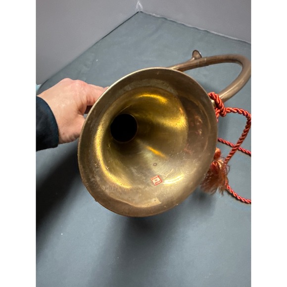 Vintage Brass Fox Hunt Horn Decorative Bugle with Red Tassel Cord Made in India - Picture 4 of 7